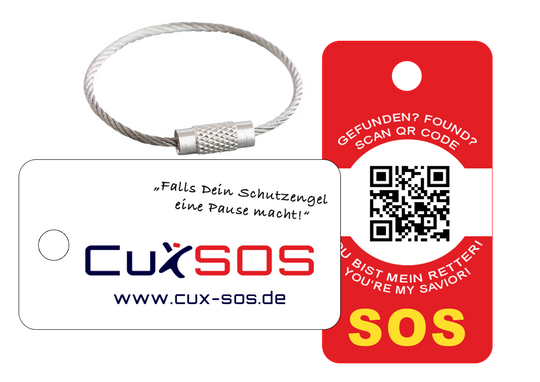 CUX SOS - IDENT-QR Cases inkl. metal chain