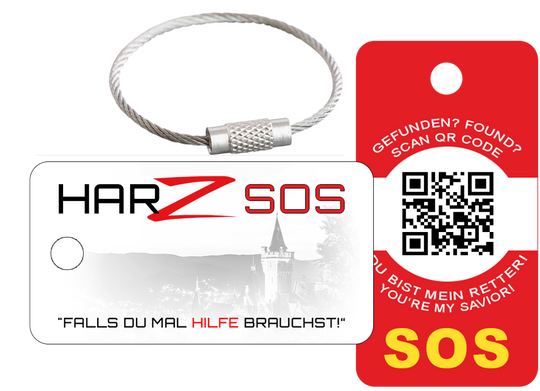 Harz-SOS - IDENT-QR Cases inkl. metal chain
