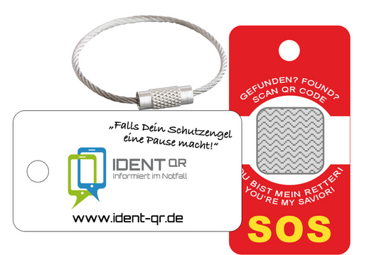 IDENT-QR Allesbringer inkl. Sichtschutz & Metallband