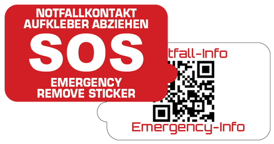 Harz-SOS: IDENT-QR SOS Sticker eckig